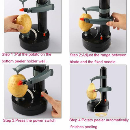 1PC New Electric Spiral Apple Peeler Cutter Slicer Fruit Potato Peeling  Automatic Battery Operated Machine with Charger Eu Plug - AliExpress