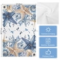 thumbnail image 5 of Blue Starfish Coastal 1 Pack Kitchen Towel, Water Absorbent Dish Towel, Eucalyptus Summer Nautical Shell Ocean Decorative Hand Towels - Quick Drying Cloth for Cooking Baking, 18x28 Inch, 5 of 8
