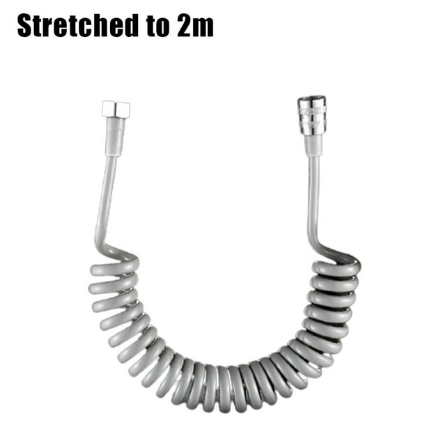 WinWay Flexible Shower Hose Spring Extension Hand Sprayer Pipe Connector Spring Tube Bathroom Toilet Bidet Accessories,Gray 2M