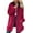 Red, variant on Shadoumai Winter Coat for Women Casual Loose Hooded Mid Long Fuzzy Fleece Jacket Full Zip Cozy Sherpa Outerwear