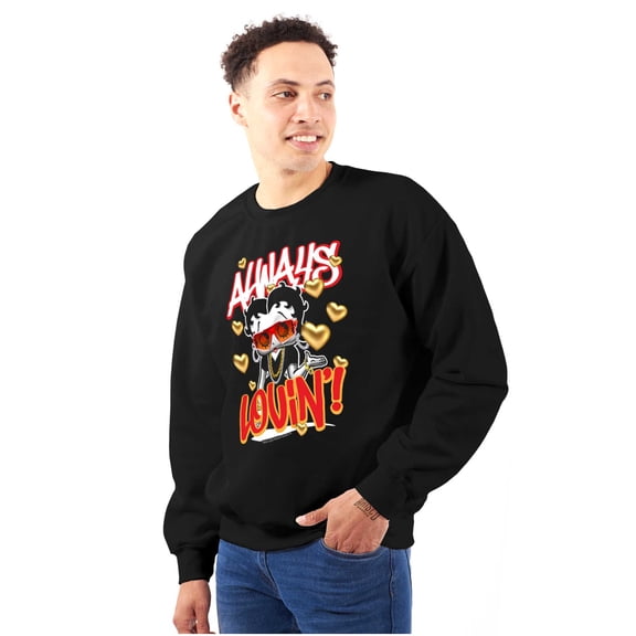Betty Boop Cartoon Always Lovin' Women Crewneck Sweatshirt Brisco Brands L