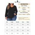 thumbnail image 5 of Agnes Orinda Women's Plus Size Work Office Pleated Dreesy Casual Long Sleeve V Neck Blouses 3X Black, 5 of 5