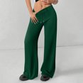 thumbnail image 2 of Women's High Waisted Wide Leg Sweatpants Casual Jogger Pants for Relaxed and Sporty Everyday Use,Dark Green,M, 2 of 6