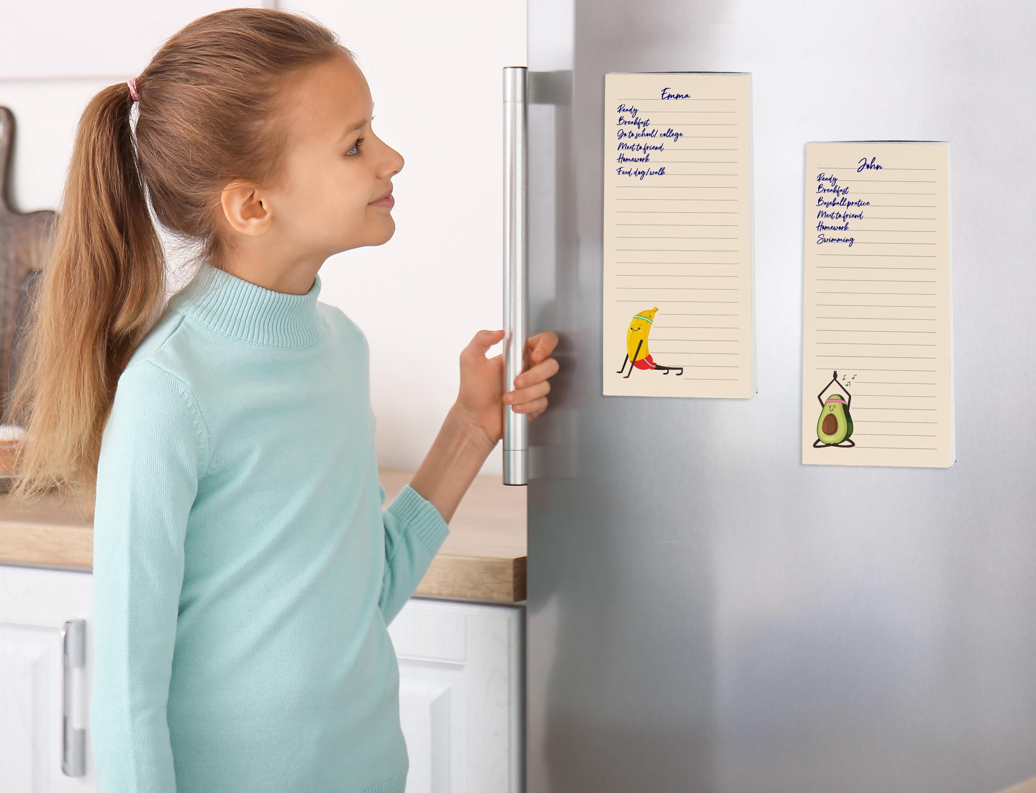 Inkdotpot Pack of 3 Magnetic Fridge To-Do List Notepads- Magnetic Memo Pads For Refrigerator-(50 Sheets Each)-HT
