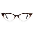 thumbnail image 3 of Women Cat Eyes Gradient Brown Reading Glasses Ladies Readers Spring Hinge Butterfly Trendy Plastic HD Diamond Presbyopia Glasses +3.50, 3 of 5