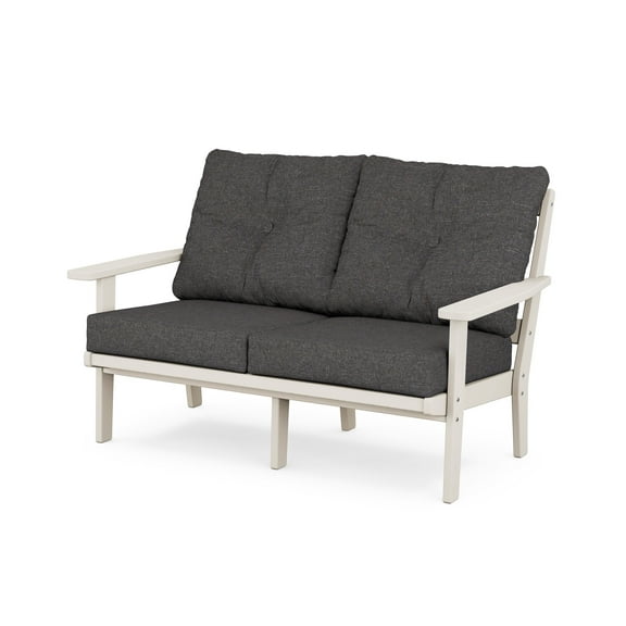 POLYWOOD® Prairie Deep Seating Loveseat in Sand / Ash Charcoal