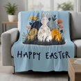 thumbnail image 2 of Easter Eggs Blanket Soft Cozy Warm Throw Blanket for Couch, Plush Fuzzy Flannel Fleece Blankets for Sofa, Rabbit Spring Botanical Wildflowers Bunny Blue Bed Blankets Gifts for Men, 40"x50", 2 of 9