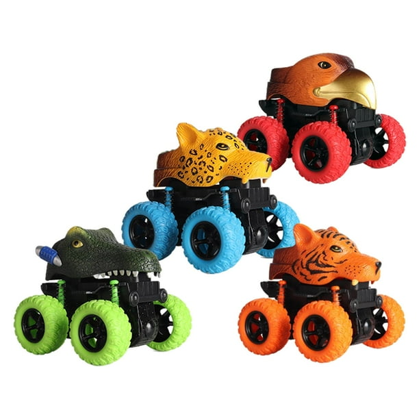 4 piezas Pull Back Cars Juguetes nos Ninas Unisex Vacaciones Coche de animales perfke Tire hacia atras de los juguetes Walmart en linea