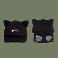 thumbnail image 2 of Bibifish Unisex Men Women Cat Ear Baseball Cap With Sunglasses Cotton Novelty Sun Protection Cap Adjustable Strap Casual Outdoor & Leisure Cap, 2 of 3
