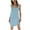Blue, variant on WIZUTIZ Sundresses for Women Trendy Plus High Rise Knit Pleated Solid Vacation Dress Sleeveless V-Neck Pleated Dress for Ladies Mini Dress Thin Birthday Dress Green