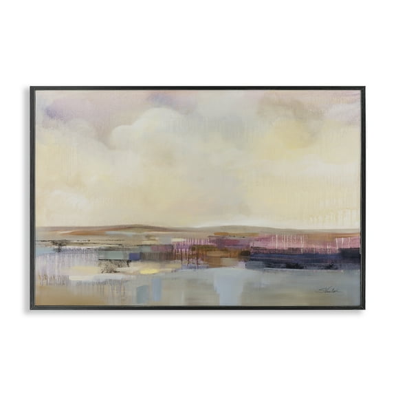 Stupell Industries Billowing Clouds Abstraction Landscape & Nature Painting Black Framed Art Print Wall Art, 18 x 12