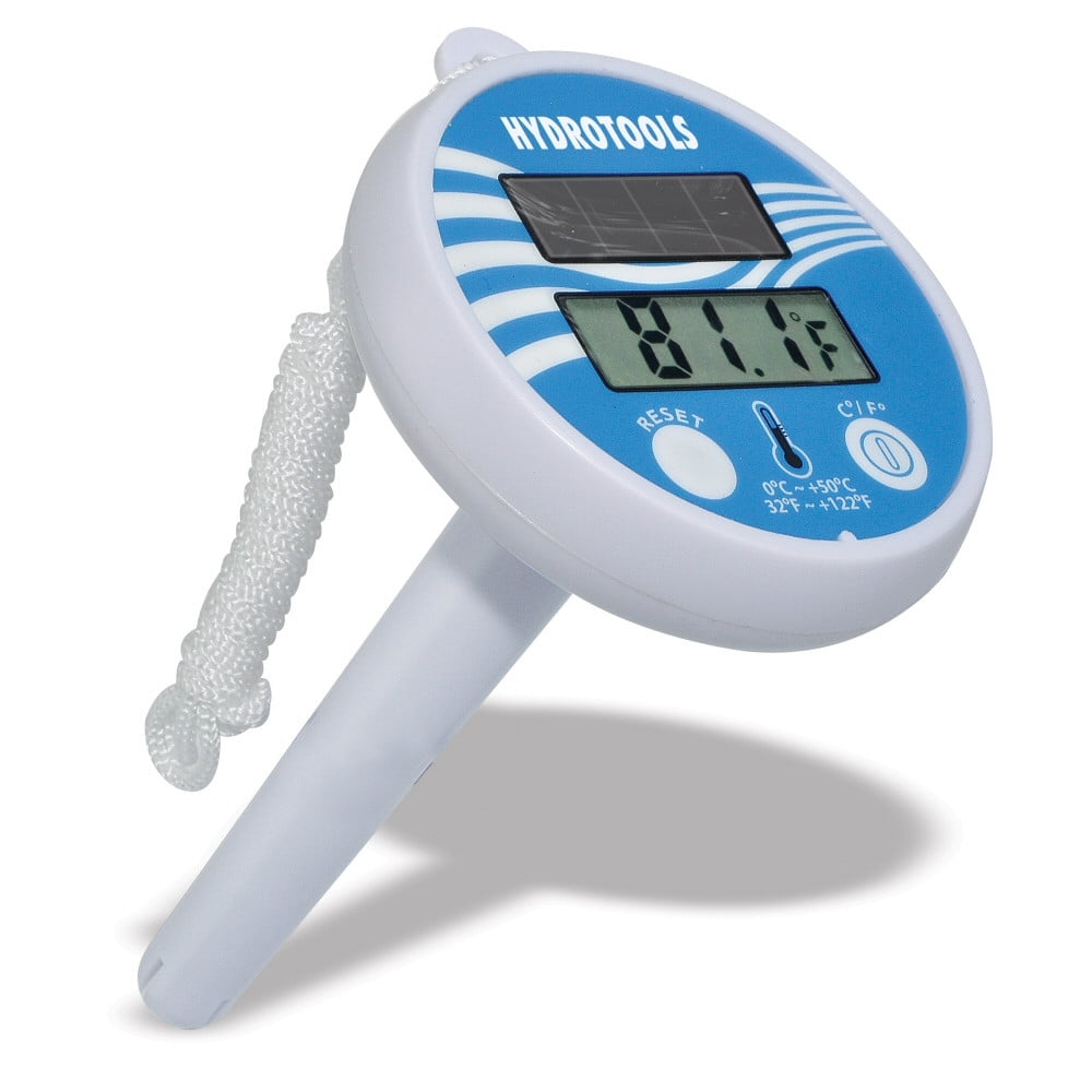 miniflower Floating Pool Thermometer Digital Floating Swimming Pool Solar Thermometer Electronic Solar Charging LCD Display Powered Thermometer 