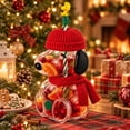 thumbnail image 6 of 2026 New Snoo.py Glass Cold Cup Tumbler 2026 With Straw, 20oz Removable Red Knit Hat & Scarf, Cute Novelty Glass Cup for Iced Coffee & Cold Drinks, 6 of 9