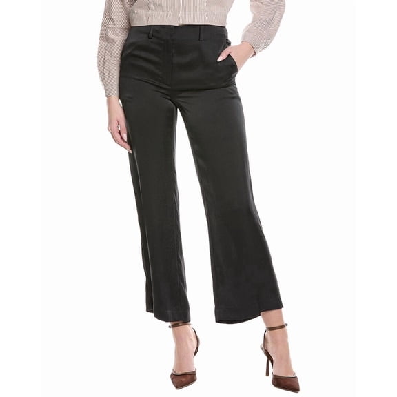 Theory womens Satin Classic Pant, 2, Black