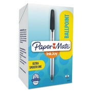 Paper Mate InkJoy 50ST Stick Ballpoint Pen, 1mm, Black Ink, White/Black Barrel, 60/Pack