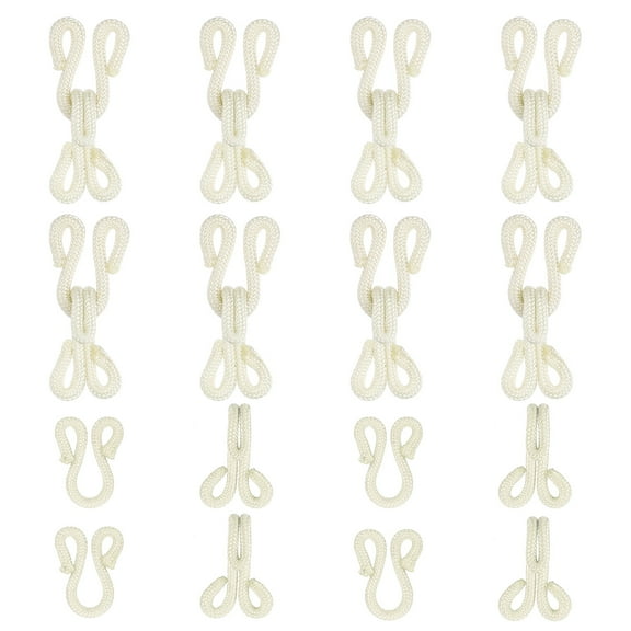 Uxcell Sewing Hooks and Eyes, 28mm Covered Hook Eye Sewing Closure Fasteners Sew on Snaps for Bra Clothing Replacement (10 Pack, Beige)