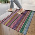 thumbnail image 4 of Purple Boho Tribal Stripes and Hearts Pattern Door Rugs,Washable Non Slip Door Mats Indoor,Decorative Door Mats,Entry Mat Indoor for Entrance,Bedroom,Kitchen,Bathroom,17"x30", 4 of 6