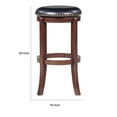thumbnail image 5 of Ovi 29 Inch Swivel Bar Stool Nailhead Trim Walnut Brown Faux Leather - Saltoro Sherpi, 5 of 6