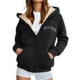 thumbnail image 2 of New York City Hoodies for Women Fall Winter Long Sleeve Fleece Lined Zip Up Graphic Hooded Sweatshirt Jacket with Pockets, 2 of 6