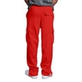 thumbnail image 4 of Dwellite Cargo Sweatpants for Men Baggy Gym Wide Leg Oversized Lounge Relaxed Fit Comfortable Loose Fit Casual Joggers 2026 Red S, 4 of 4