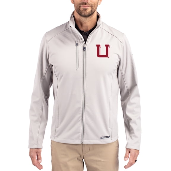 Men's Cutter & Buck Gray Utah Utes Evoke Eco Softshell Recycled Full-Zip Jacket