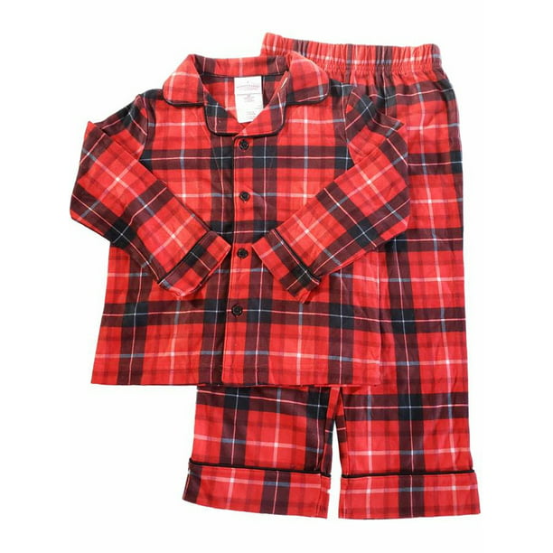 Wondershop - Kids Red & Black Plaid Button Up Long Sleeve Two Piece ...