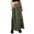 thumbnail image 1 of hirigin Gothic Grunge Fairy Core Skirt Women Graphic Print Elastic Low Waist Long Skirt Dark Academia Aesthetic Streetwear, 1 of 9