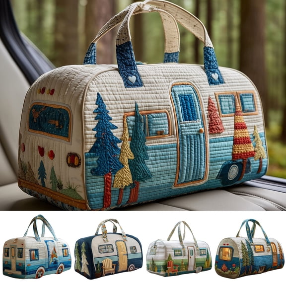 Vintage Printed Travel Tote Bag Spacious Carry On Duffle Weekender Durable Lightweight Luggage with Handles Shoulder Strap for Weekend Getaway Airplane Vacation