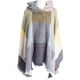 thumbnail image 5 of Poncho tipo capa con capucha a cuadros para mujer, tipo chal, con borlas, 5 of 5