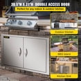 thumbnail image 3 of VEVORbrand Outdoor Kitchen Access 30.5"X 21" Wall Construction Stainless Steel Flush Mount for BBQ Island, 30.5inch x 21inch, Double Door, 3 of 9