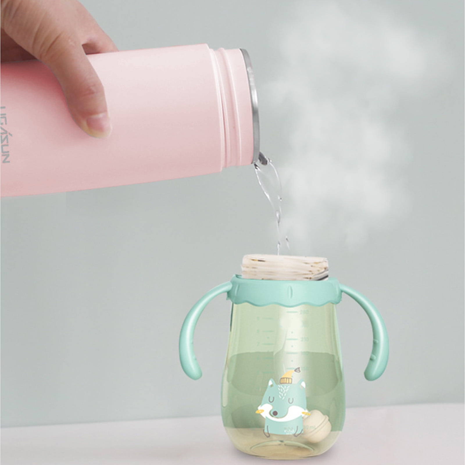 PATLOLAV Portable Mini Electric Kettle for Travel ,Small Electric Thermos Heating Cup or Bottle - Single Size Personal Tea Maker Quick Boiling Hot Water Boiler 400ml Electric Kettle