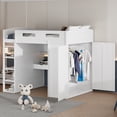 thumbnail image 2 of White Full Loft Bed With Integrated Desk And Abundant Storage - Wardrobes, Drawers, Shelves Included Size Options, Desk, Space. Maximize Bedroom Functionality Style. Twin Sizes To Choose. Shelf, 2 of 7