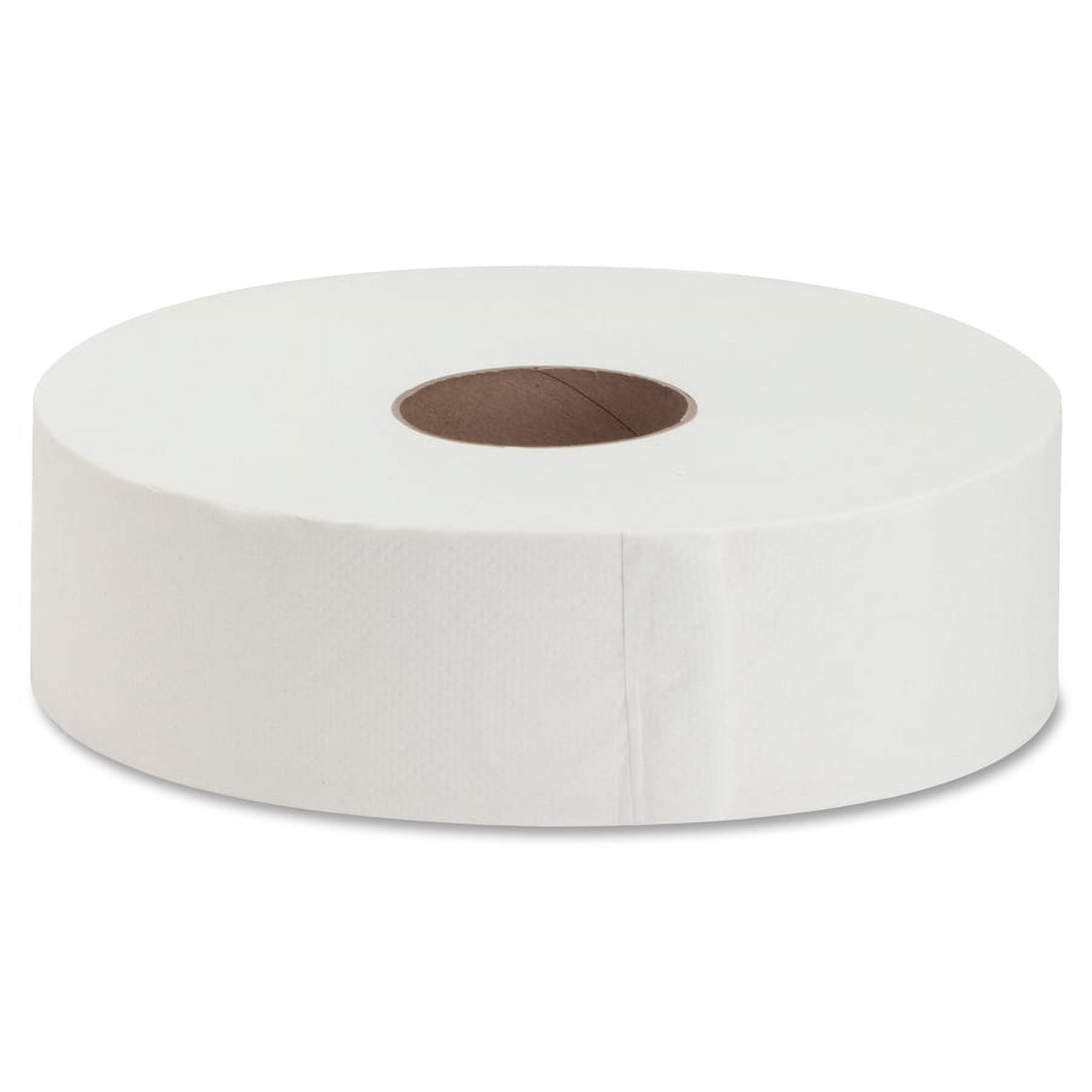 Genuine Joe Jumbo Jr Dispenser Bath Tissue Roll - 2 Ply - 3.50" X 2000 Ft - 12" Roll Diameter - White - Fiber - Septic Safe, Sewer-safe, Perforated - For Bathroom - 6 / Carton