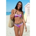 thumbnail image 3 of LASCANA Women's Leopard Cheetah Fold Over Bikini Swimsuit Bottom Contrast Trim, 3 of 5