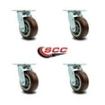 thumbnail image 2 of 5 Inch Polyurethane Wheel Swivel Caster Set with Roller Bearing Service Caster, 2 of 2