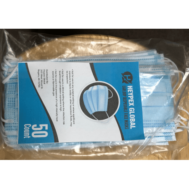 Heypex Global Disposable Masks, 50ct. - Walmart.com - Walmart.com