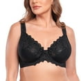 thumbnail image 3 of Women's Sexy Lace Embroidered Bras Full Coverage Unlined Underwire Plus Size Bra 48DDD, 3 of 9