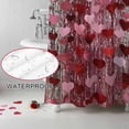 thumbnail image 5 of Valentine's Day Bathroom Shower Curtain, Romantic Ombre Pink Falling Love Heart Shiny Foil Fringe Waterproof Washable Soft Bath Curtain for Bathtub Decor with 12 Hooks&Grommet, 36x72 Inch, 5 of 9