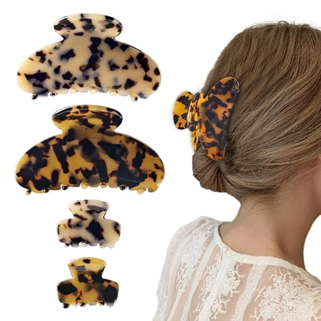 4 PCS Banana Hair Claw Clips, Tortoise Shell Cellulose Acetate Hair Jaw  Clip, Celluloid Leopard Hair Clutcher Crab Clamps for Women Girls by  Nspring | Walmart Canada
