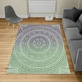 thumbnail image 2 of Mandala Turkish Area Rug, Abstract Floral Design with Themes Native South East Folkloric Illustration, Soft Carpet for Living Room Decor with Distressed Look, 2.6' x 5', Pale Green, by Ambesonne, 2 of 4