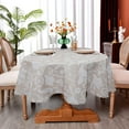 thumbnail image 4 of Oval Tablecloth 52 x 70 Inch Beige, Vintage Floral Tablecloth for Oval Table, Fabric Wrinkle Free Washable Waterproof Retro Tablecloth Oval Table Cloth for Kitchen Dining Room Table, 4 of 5