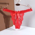 thumbnail image 3 of kamemir Women's Underwear Junior’s All Over Lace and Mesh Thong Underwear (Red,S), 3 of 4