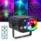 thumbnail image 2 of Luces de fiesta + Luces de bola de discoteca 2 en 1 Dj Luces de discoteca para fiestas Proyector de luz estroboscópica de escenario activado por sonido LED con control remoto para fiesta de Hallo, 2 of 5