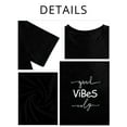 thumbnail image 5 of XCHQRTI Good Vibes Womens Graphic Shirt Inspirational Plus Size Tees Short Sleeve Summer Casual Tops, 5 of 7