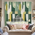 thumbnail image 2 of Abstract Vintage Art Swag Curtain Valance for Windows, Watercolor Green Geometric Theme Window Treatments Short Swag Topper for Kitchen Windows Bathroom Bedroom, 28"x36", 2 of 8