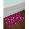 thumbnail image 2 of Romantic Bath Mat, Zentangle Hearts and Swirling Waves, Plush Bathroom Decor Mat with Non Slip Backing, 29.5" X 17.5", Magenta Raspberry White, by Ambesonne, 2 of 2