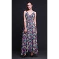 thumbnail image 2 of Bimba Robe Longue Maxi à Imprimé Floral pour Femmes Été Col en V Tenue de Villégiature Vacances-TTTG, 2 of 4