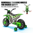 thumbnail image 3 of JOYLDIAS 12V Ride On Motorcycle Dirt Bikes for Kids with Training Wheels, Spring Suspension, Green, 3 of 7
