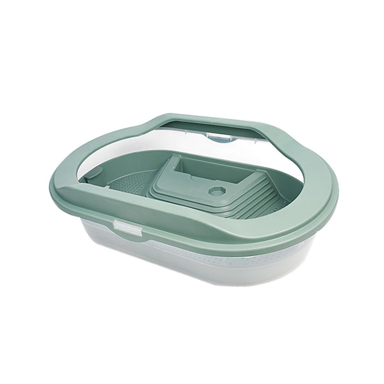 Turtle Tank,turtle tank Aquarium turtle tank Reptile Tank,transparent reptile tank tortoise habitat,clear Reptile Terrarium Small Turtle Container,Reptile Carrier with Cover and Handle Green