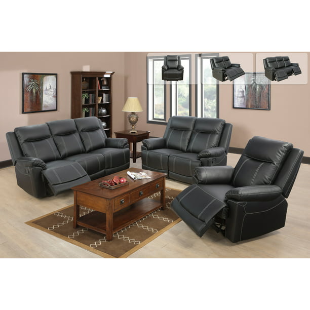 Ainehome Reclining Sofa Loveseat Chair, Leather Sofa Loveseat And Chair Set